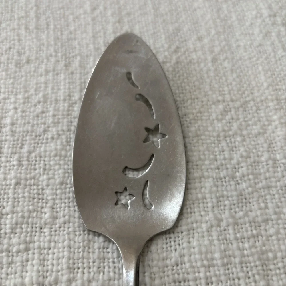 Oneida Twin Star Stainless Pie Server‎ Community Atomic Starburst Flatware Retro